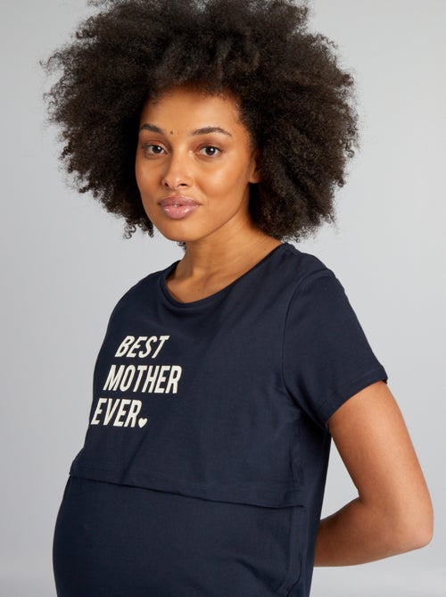 Chemise de nuit d'allaitement à message - Kiabi Chemise de nuit d'allaitement à message - Kiabi