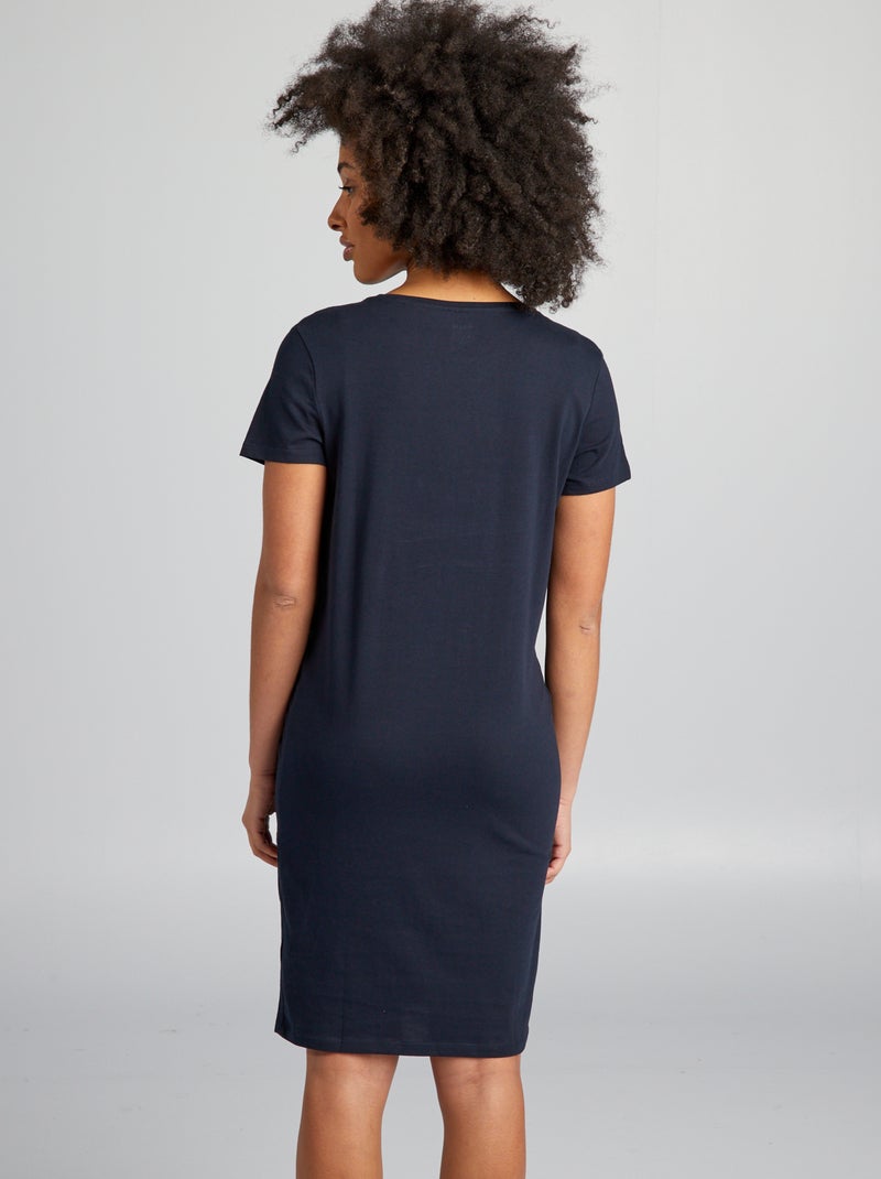 Chemise de nuit d'allaitement à message Noir - Kiabi