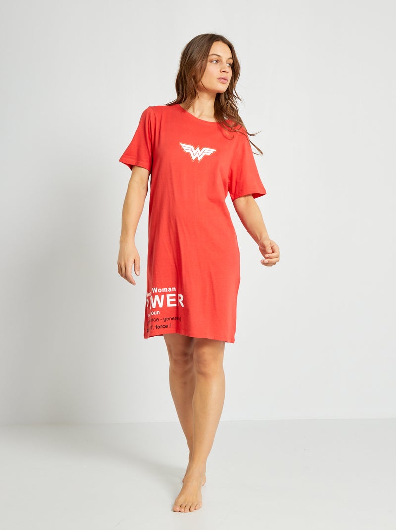 Chemise de nuit 'Dc Cosmics Original' rouge - Kiabi