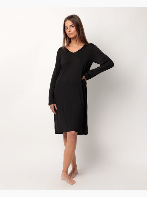 Chemise de nuit de luxe unie à manches longues ADMAS LUXURY pour femme - Kiabi Chemise de nuit de luxe unie à manches longues ADMAS LUXURY pour femme - Kiabi