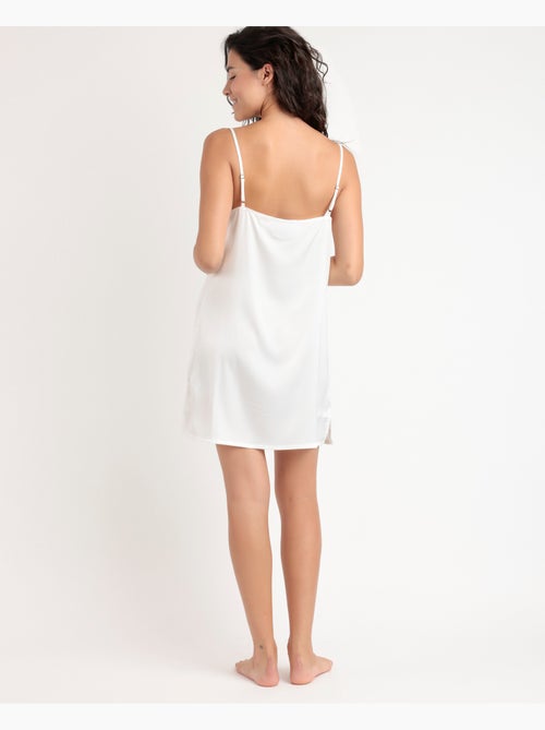 Chemise de nuit de mariée à bretelles en plumes de marabout pour femme ADMAS LUXURY - Kiabi