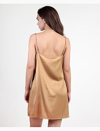 Chemise de nuit de mariée à bretelles en plumes de marabout pour femme ADMAS LUXURY
