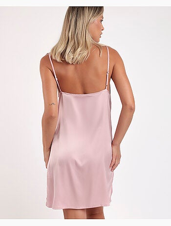 Chemise de nuit de mariée à bretelles en plumes de marabout pour femme ADMAS LUXURY