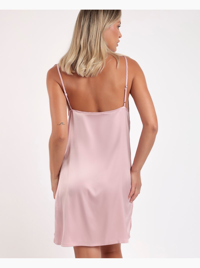 Chemise de nuit de mariée à bretelles en plumes de marabout pour femme ADMAS LUXURY Rose clair - Kiabi