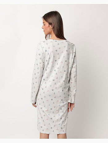 Chemise de nuit de maternité à manches longues et boutonnée Alice pour femme Disney