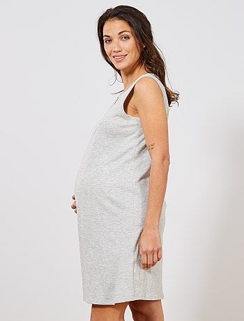Chemise de nuit de maternité en coton biologique - Kiabi