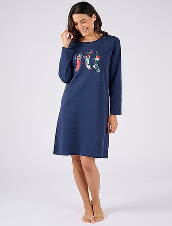 Chemise de nuit de Noël en maille jersey pur coton peigné - Damart