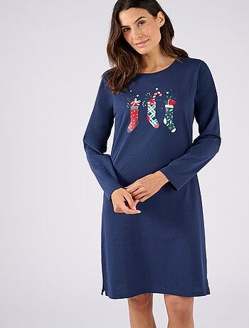 Chemise de nuit de Noël en maille jersey pur coton peigné - Damart