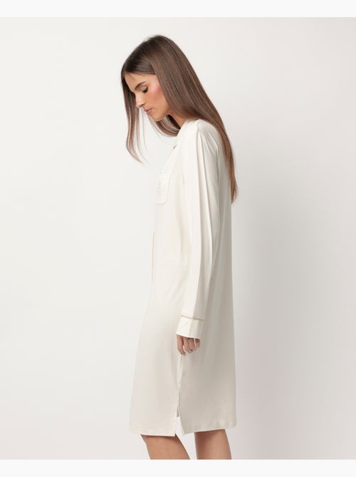 Chemise de nuit de nuit douce à manches longues et dos ouvert pour femme ADMAS CLASSIC - Kiabi