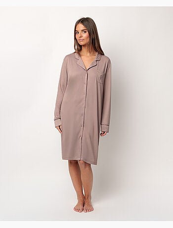 Chemise de nuit de nuit douce à manches longues et dos ouvert pour femme ADMAS CLASSIC