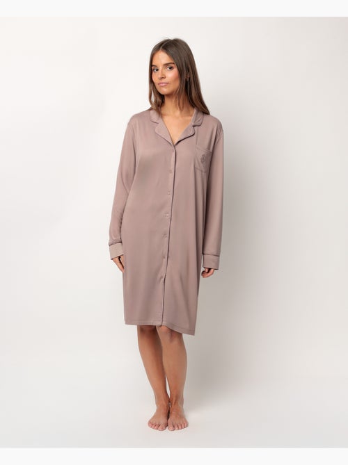 Chemise de nuit de nuit douce à manches longues et dos ouvert pour femme ADMAS CLASSIC - Kiabi