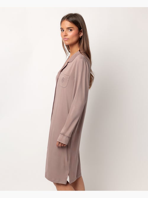 Chemise de nuit de nuit douce à manches longues et dos ouvert pour femme ADMAS CLASSIC - Kiabi