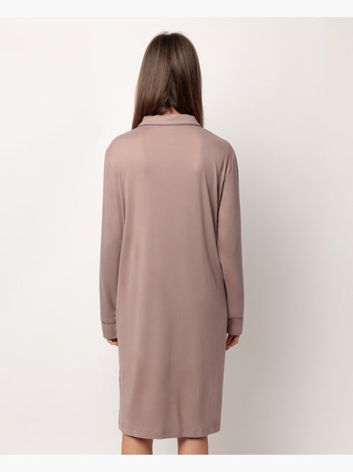 Chemise de nuit de nuit douce à manches longues et dos ouvert pour femme ADMAS CLASSIC - Kiabi