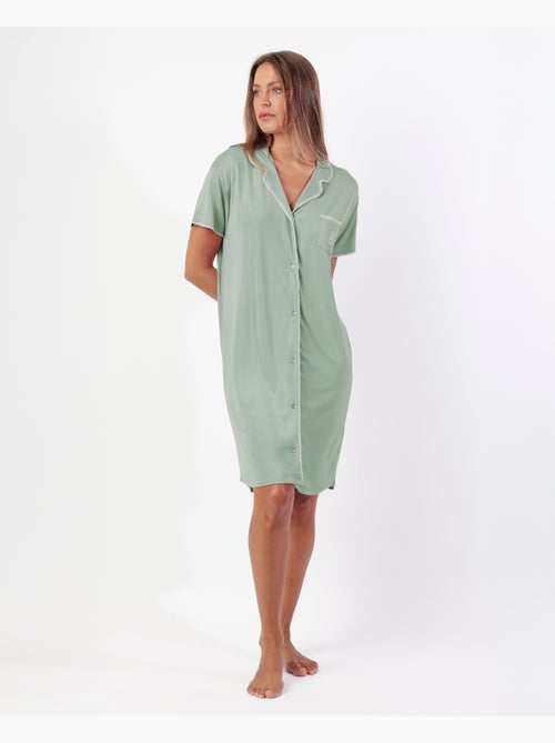 Chemise de nuit d'été classique à manches courtes pour femme ADMAS CLASSIC - Kiabi Chemise de nuit d'été classique à manches courtes pour femme ADMAS CLASSIC - Kiabi