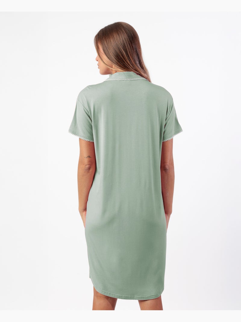 Chemise de nuit d'été classique à manches courtes pour femme ADMAS CLASSIC Menthe - Kiabi