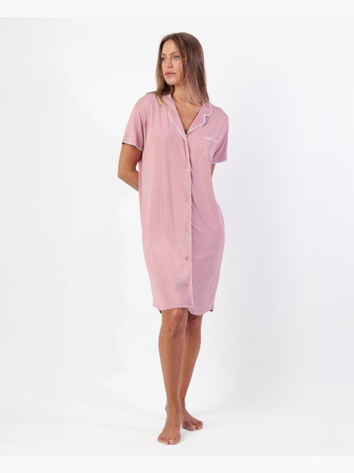 Chemise de nuit d'été classique à manches courtes pour femme ADMAS CLASSIC - Kiabi Chemise de nuit d'été classique à manches courtes pour femme ADMAS CLASSIC - Kiabi