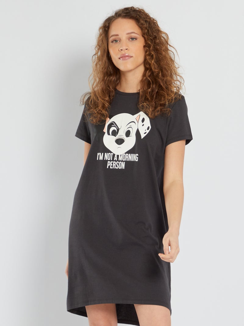 Chemise de nuit 'Disney' '101 dalmatiens' Gris dalmatien - Kiabi