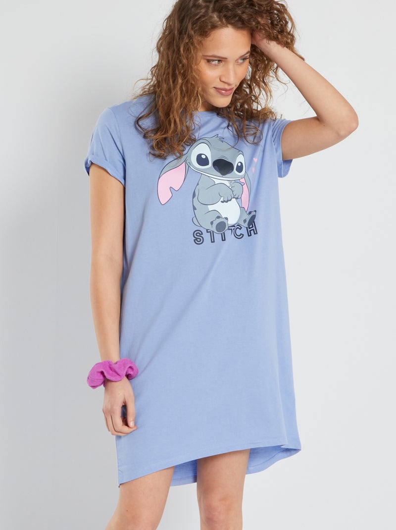 Stitch Nuisette Disney Chemise De Nuit 'Disney' 'Stitch' Bleu Kiabi