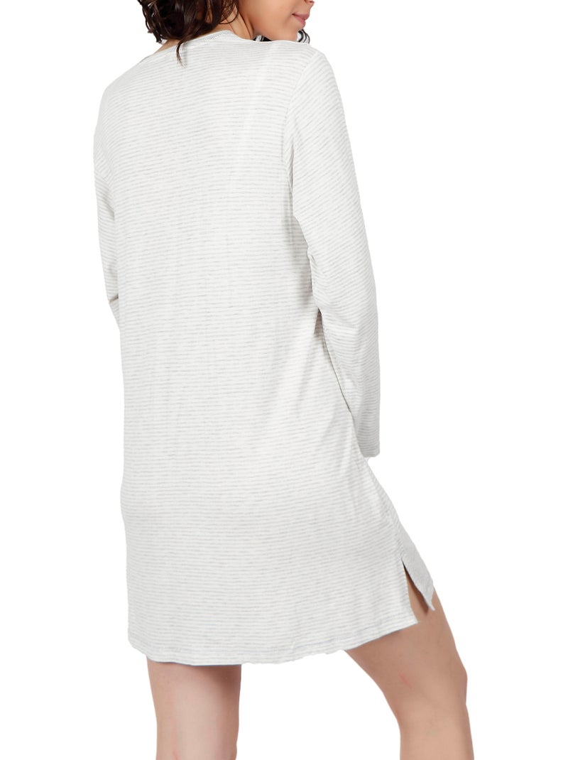Chemise de nuit Do Not Forget To Smile gris Gris - Kiabi