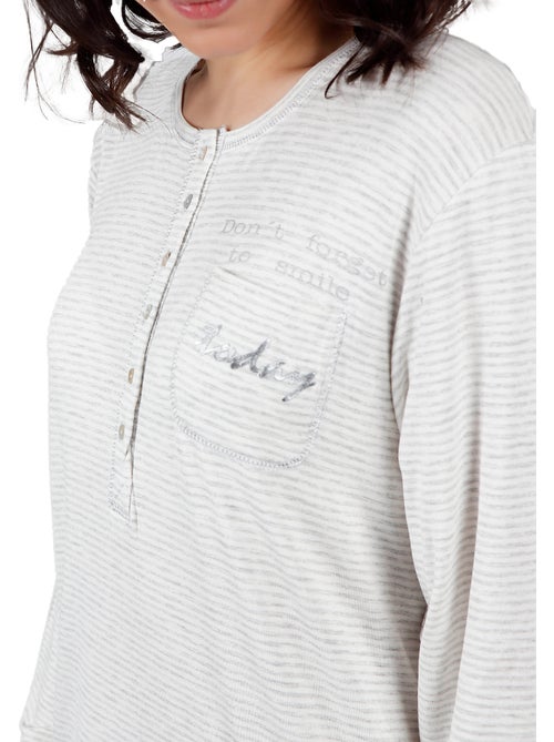 Chemise de nuit Do Not Forget To Smile gris - Kiabi Chemise de nuit Do Not Forget To Smile gris - Kiabi