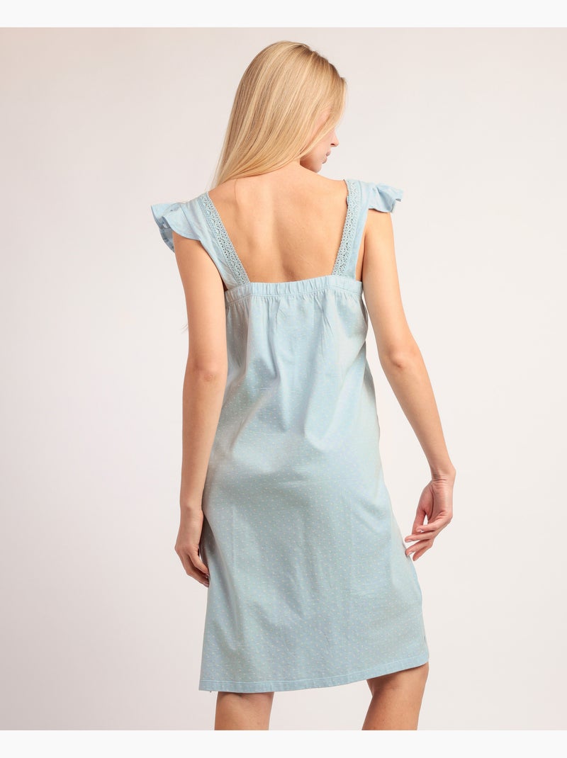 Chemise de nuit Dream Dots pour femme ADMAS CLASSIC Bleu ciel - Kiabi