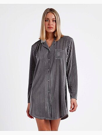 Chemise de nuit manches longues Elegant Stripes