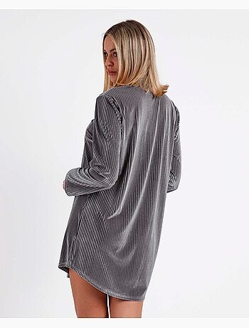 Chemise de nuit manches longues Elegant Stripes