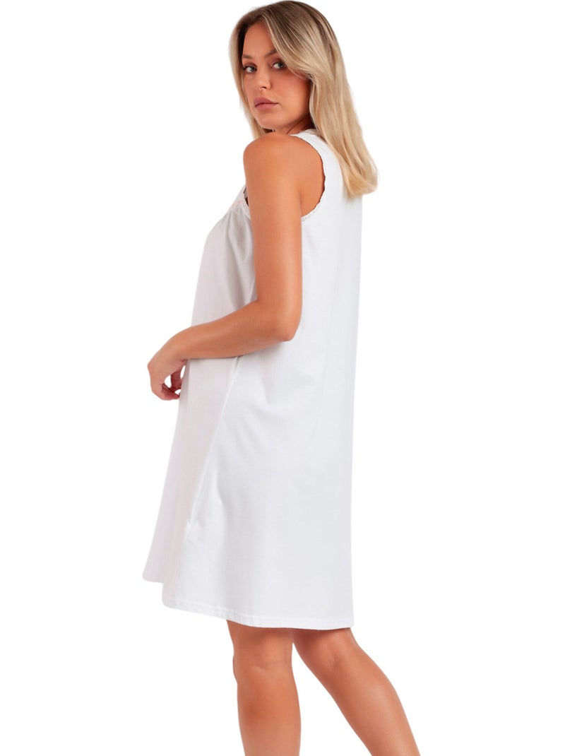 Chemise de nuit Embroidery Colors Blanc - Kiabi