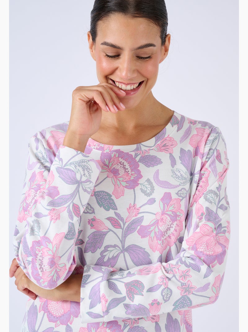 Chemise de nuit émerisée - Damart Rose - Kiabi
