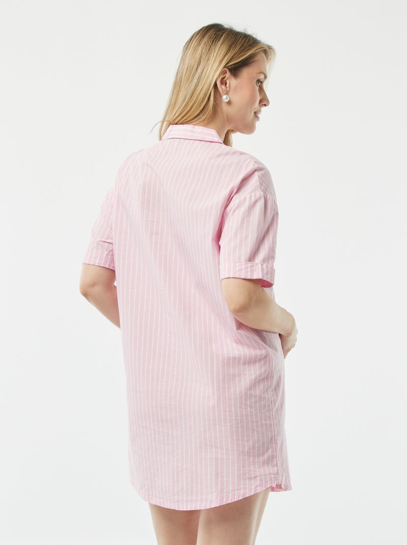 Chemise de nuit en coton ROSE - Kiabi