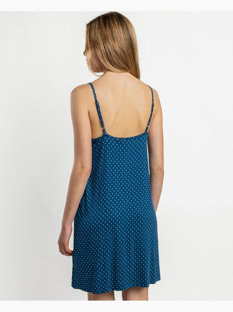 Chemise de nuit en dentelle à pois ADMAS CLASSIC pour femme Bleu marine - Kiabi