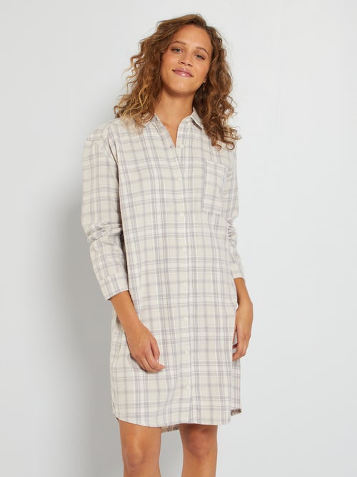 Chemise de nuit en flanelle - Kiabi