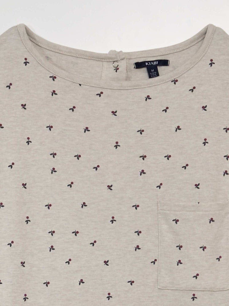 Chemise de nuit en jersey - collection facile à enfiler Beige - Kiabi