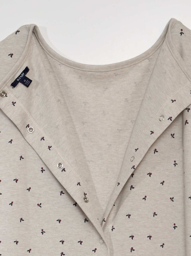 Chemise de nuit en jersey - collection facile à enfiler Beige - Kiabi