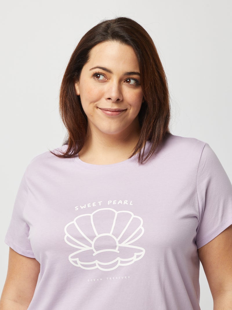 Chemise de nuit en jersey Violet - Kiabi