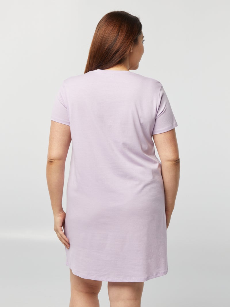 Chemise de nuit en jersey Violet - Kiabi