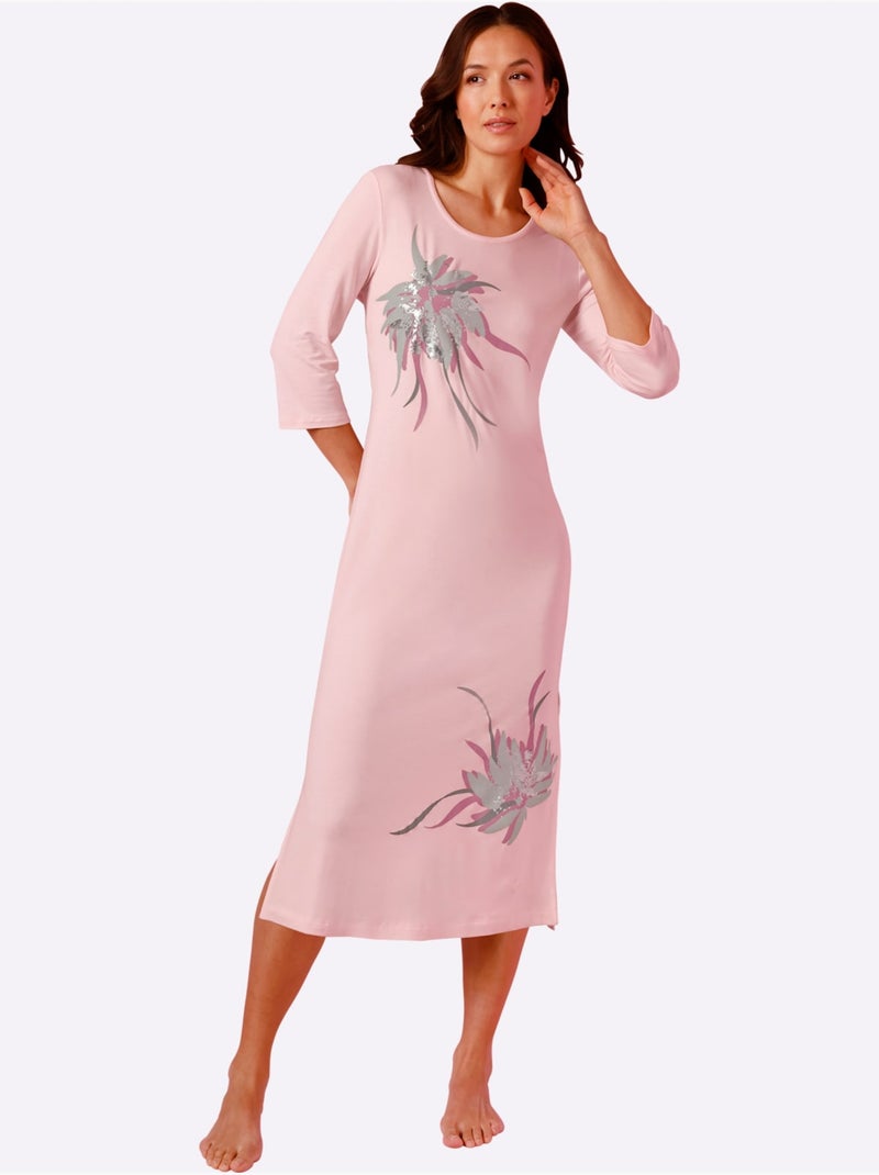 Chemise De Nuit En Lyocell Jersey Fin - Taille Standard - Witt Rose clair - Kiabi