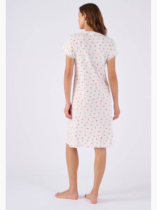 Chemise de nuit en maille pointelle - Damart - Kiabi
