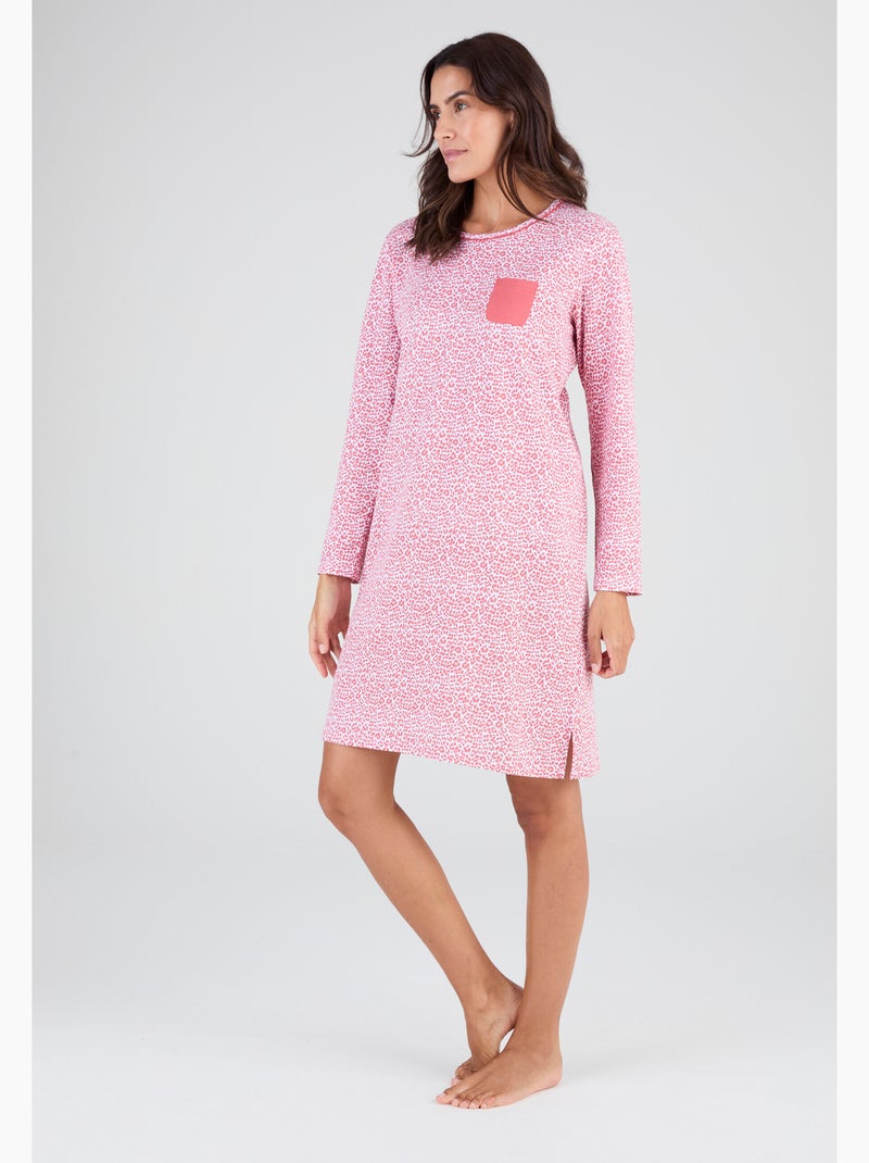 Chemise de nuit en pur coton - Damart Rose - Kiabi