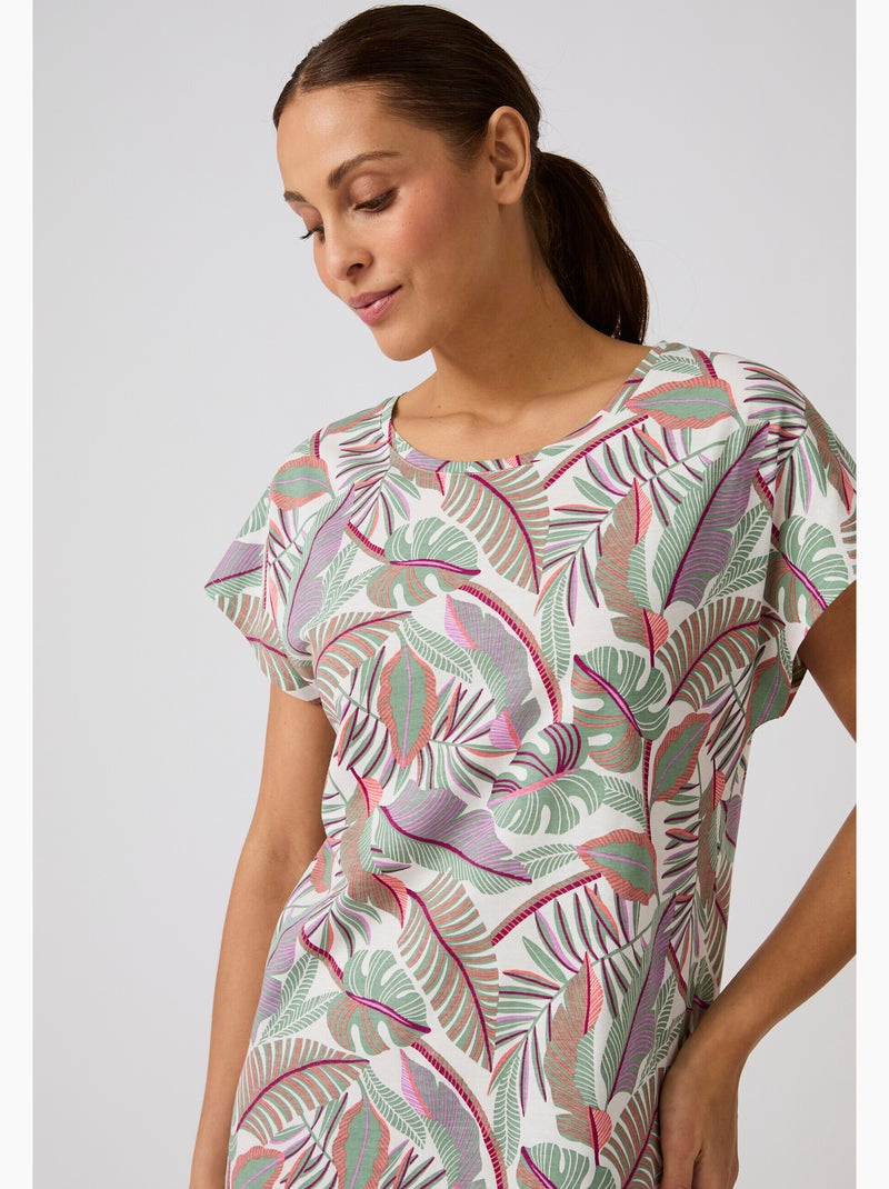 Chemise de nuit en pur coton - Damart Rouge - Kiabi