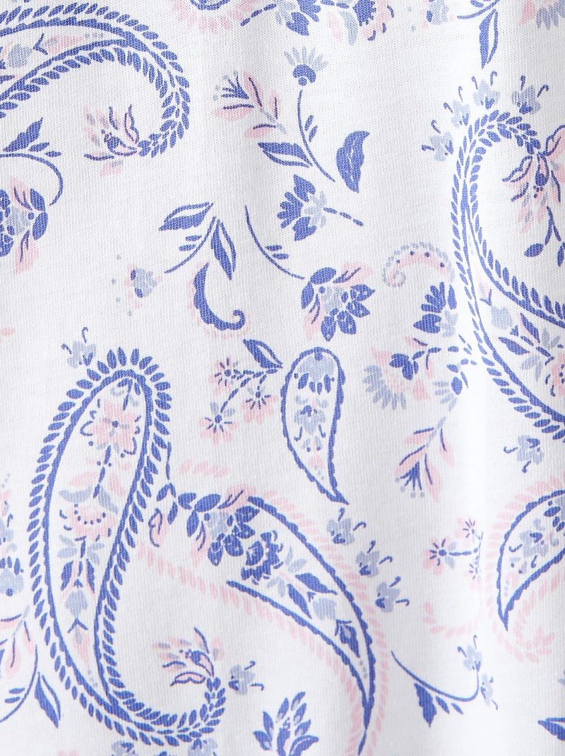 Chemise de nuit en pur coton peigné - Damart Bleu - Kiabi