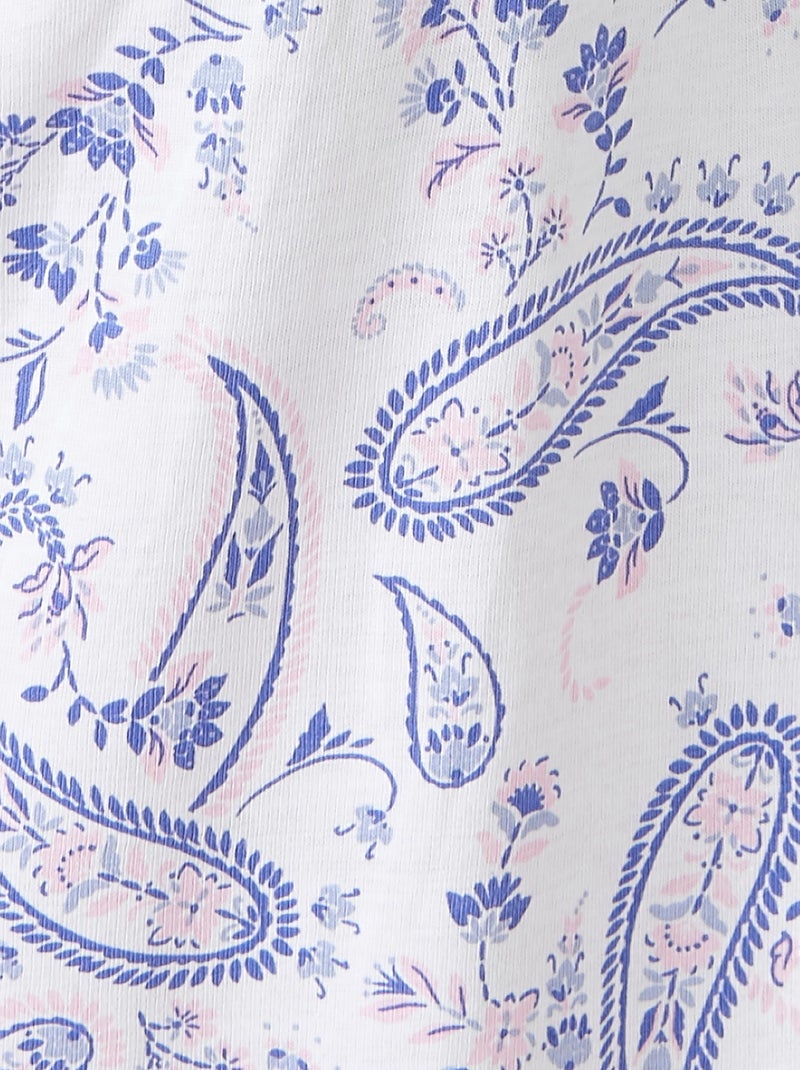 Chemise de nuit en pur coton peigné - Damart Bleu - Kiabi