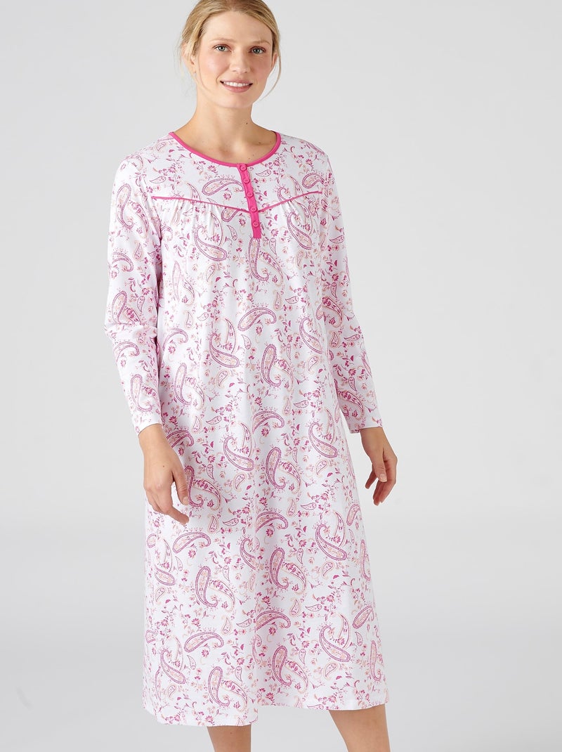 Chemise De Pyjama Meadow Floral Pour Femme En Blanc Ivoire | Alexander