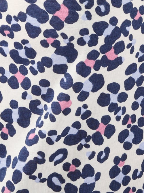 Chemise de nuit en pur coton peigné, détails dentelle - Damart - Kiabi