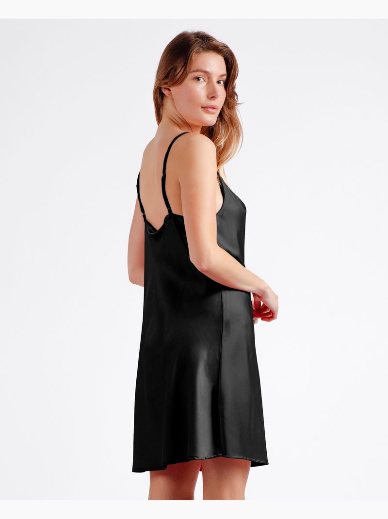 Chemise de nuit en satin de luxe pour femme ADMAS Noir - Kiabi