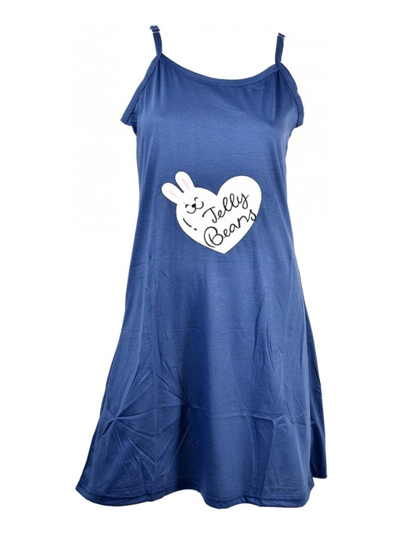 Chemise de Nuit Fantaisie HUMORISTIQUE Bleu marine - Kiabi