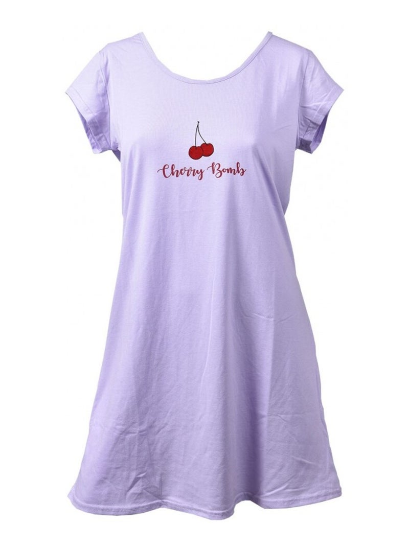 Chemise de nuit femme LITTLE UNICORNE LINE Violet - Kiabi