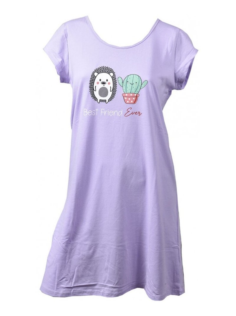 Chemise de nuit femme LITTLE UNICORNE LINE Violet - Kiabi