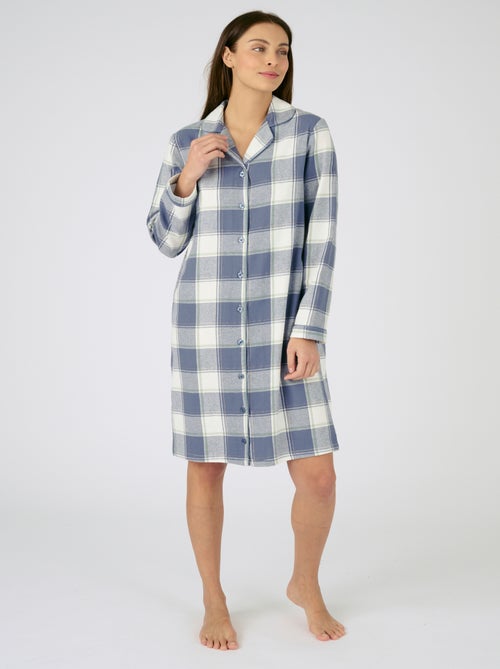 Chemise de nuit flanelle pur coton - Damart - Kiabi