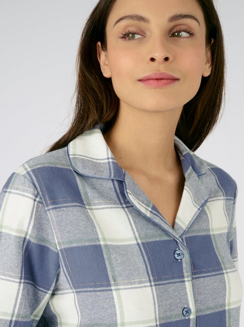 Chemise de nuit flanelle pur coton - Damart - Kiabi